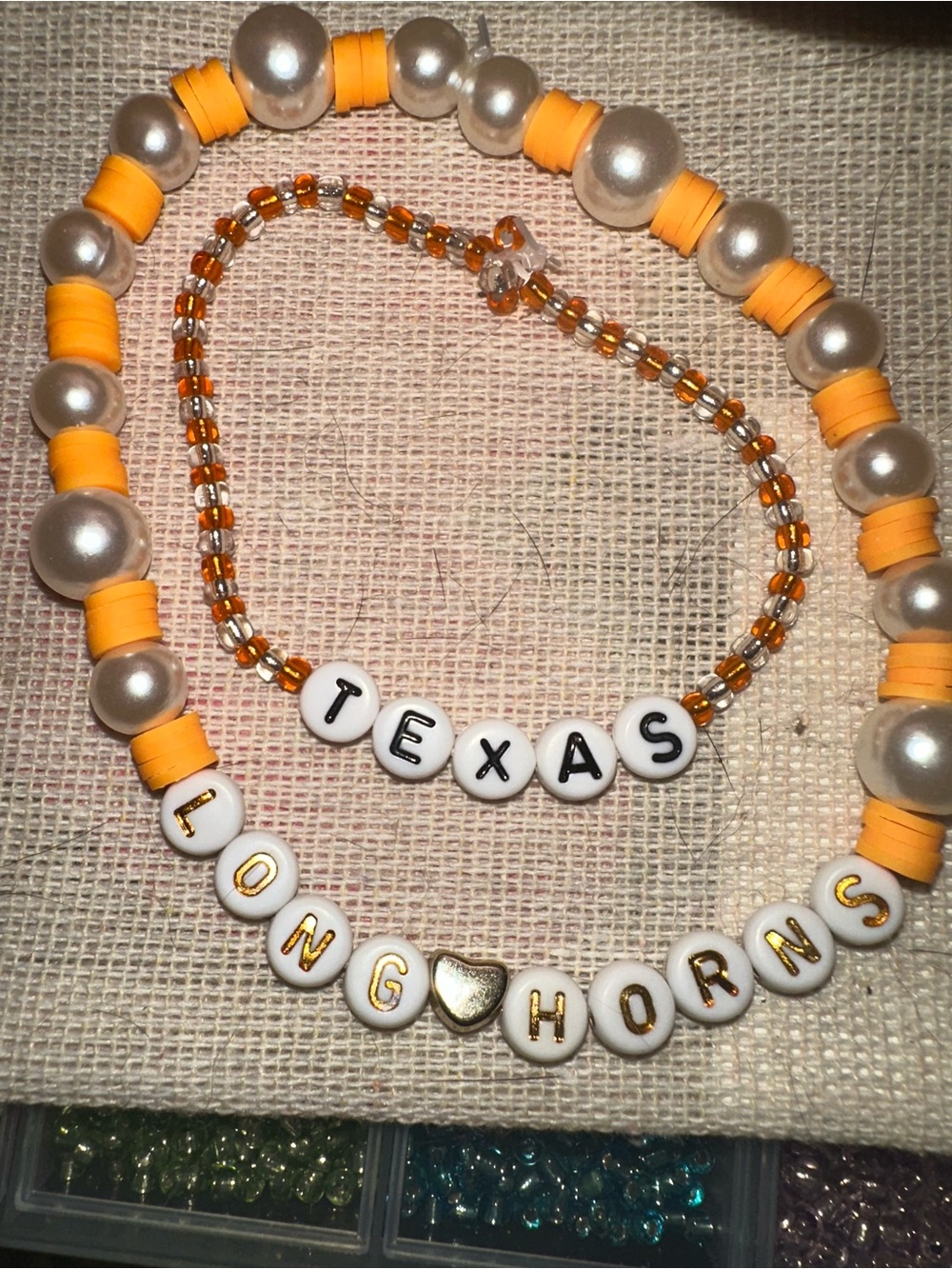 Texas Longhorns Beaded Necklace Set